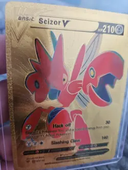 Scizor V Gold Foil Fan Art Textured Collector Pokemon Card 183/189 - Image 3