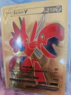 Scizor V Gold Foil Fan Art Textured Collector Pokemon Card 183/189 - Image 4