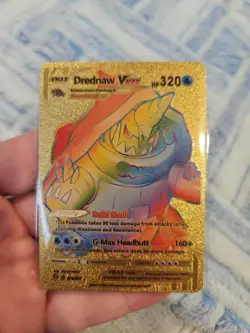 Drednaw Vmax Rainbow Gold Foil Fan Art Vinyl Textured Collector Pokemon Card - Image 1