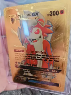 Lycanroc V Gold Foil Fan Art Vinyl Textured Collector Pokemon Card 138/145 - Image 4