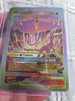 Espeon & Deoxys GX Rainbow Foil Fan Art Vinyl Textured Collector Card HP260 - Image 5