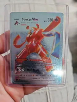 Deoxys Vstar & Vmax Foil Fan Art Vinyl Textured Collector Card Lavender & Blue - Image 4