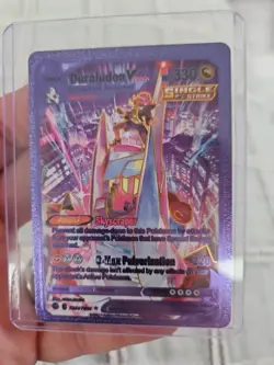 Duraludon Vmax Purple Rainbow Foil Fan Art Vinyl Textured Collector Card - Image 1