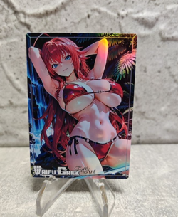 Rias Gremory Trading Card Waifu Goddess Story Anime Girl holo Karte Manga Full - Image 1