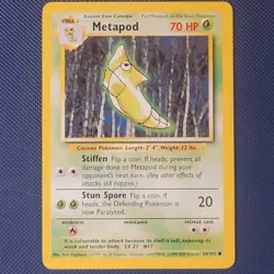 Metapod 54/102 - Base Set 4th Print - Common Vintage Pokemon Card WOTC NM - Image 1