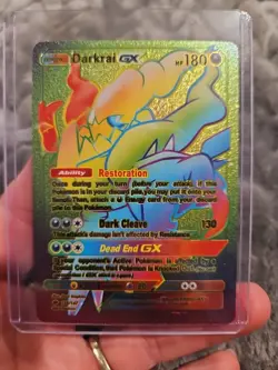 Darkrai GX Rainbow Foil Fan Art Textured Vinyl Collector Card 158/147 - Image 1