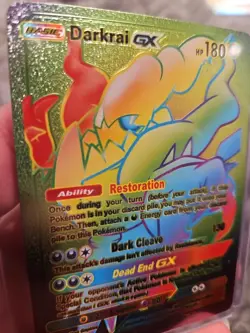 Darkrai GX Rainbow Foil Fan Art Textured Vinyl Collector Card 158/147 - Image 4
