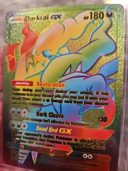 Darkrai GX Rainbow Foil Fan Art Textured Vinyl Collector Card 158/147 - Image 5