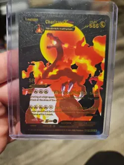 Charizard Vmax Black Foil Fan Art Vinyl Collector Pokemon Card 1/8 HP780 - Image 1