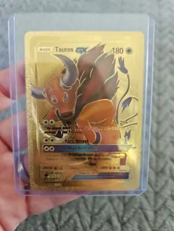 Tauros GX Gold Foil Fan Art Vinyl Textured Collector Pokemon Card - Image 1