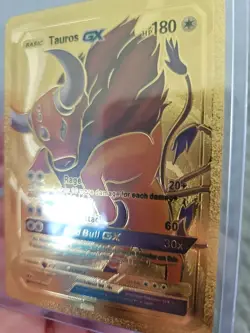 Tauros GX Gold Foil Fan Art Vinyl Textured Collector Pokemon Card - Image 4