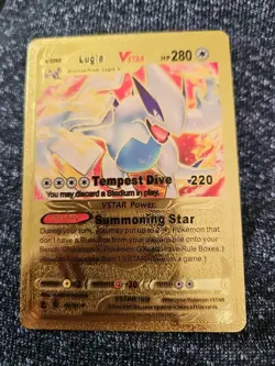 Lugia VStar Gold Foil Fan Art Vinyl Textured Collector Pokemon Card 139/195 - Image 2