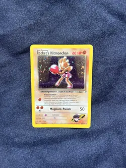 Pokemon TCG Rocket’s Himonchan 11/132 Gym Heroes Holo Rare Unlimited WOTC Card - Image 1