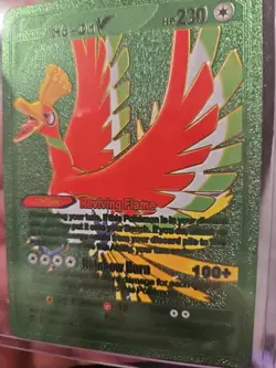 Ho-Oh V Green Foil Fan Art Vinyl Textured Collector Card 187/195 HP230 - Image 5