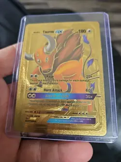 Taurus GX Premium Gold Foil Fan Art Textured Collector Pokemon Card - Image 1