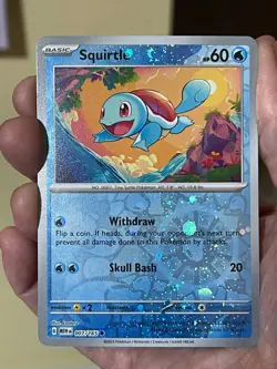 POKEMON SQUIRTLE 007/165 COSTCO COSMOS SWIRL REVERSE HOLOFOIL PROMO LP CARD - Image 1