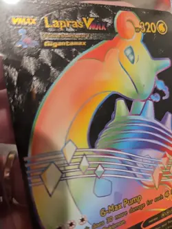 Lapras VMAX Rainbow Black Foil Fan Art Vinyl Collector Pokemon Card 203/203 - Image 4