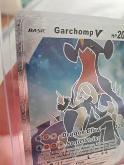 Garchomp V Silver Foil Fan Art Textured Collector Pokemon Card HP200 Sonic... - Image 3