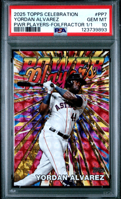 Yordan Alvarez 2025 Topps Mega Celebration Power Players FoilFractor 1/1 PSA 10 - Image 1
