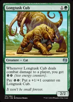 MTG Longtusk Cub - Foil, Kaladesh, Heavily Played, English - Image 1
