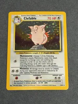 Pokemon TCG Clefable 1/64 Jungle No Symbol Error Holo Rare VTG WOTC LP - Image 1