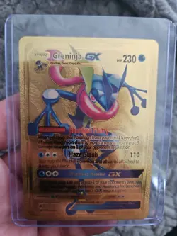 Greninja GX Gold Foil Fan Art Vinyl Textured Collector Pokemon Card Hp230 - Image 1