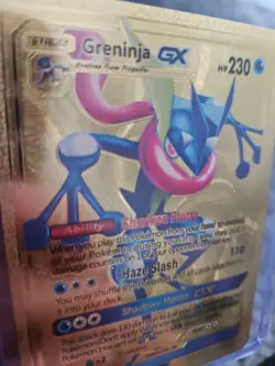 Greninja GX Gold Foil Fan Art Vinyl Textured Collector Pokemon Card Hp230 - Image 3