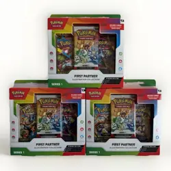 Pokemon TCG First Partner Series 1 Illustration Collection Box Lot Of 3 In Hand - Image 1