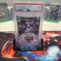 CHANDELURE 103/086 Illustration Rare Pokemon White Flare PSA 9Mint - Image 1