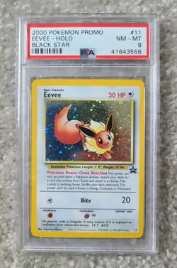 2000 Pokemon Black Star Promo Holo Eevee # 11 PSA 8 NM-MT - Image 1