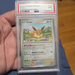 PSA 9 Mint Eevee 074/131 Stamped Pokemon Day 2025 Regular Finish - Image 1