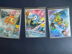 Pokemon First Partner Illustration Collection Series 1 Gen 4 Sinnoh Starters - Image 1