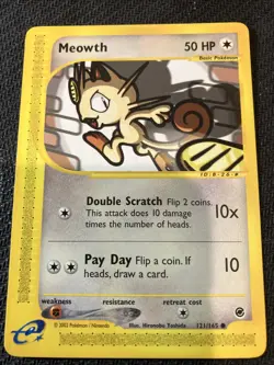 Pokemon Expedition Meowth 121/165 NEAR MINT E Reader - Image 1