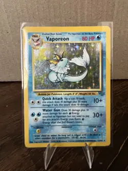 Pokemon Vaporeon Jungle Holo Rare Unlimited 12/64 1999 80 HP English - Image 1