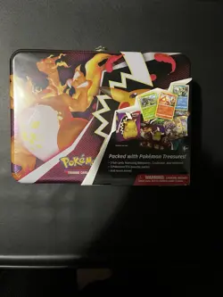 Pokemon TCG: Fall 2020 Charizard Collectors Treasure Chest Lunch Box Tin Sealed - Image 1