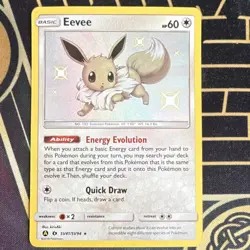 Pokemon Eevee SV41/SV94 Shiny Holo Rare Hidden Fates Basic 60HP Energy Evolution - Image 1