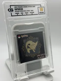 CG GRADED 2023 POKEMON STRIKING POPPING CANDY VAPOREON 24K GOLD PLATING Sticker - Image 1