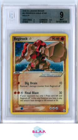REGIROCK GOLD STAR HOLO R 2006 POKEMON EX LEGEND MAKER 91 BGS 9 - Image 1