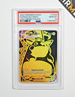 Pokemon PSA 10 Pikachu Vmax #TG29 Full Art Origine Perduta 2022 Italiano - Image 1