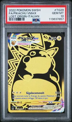 Pokemon PSA 10 Pikachu Vmax #TG29 Full Art Origine Perduta 2022 Italiano - Image 2