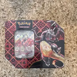 Pokemon Scarlet & Violet Paldean Fates Charizard Tin Box Promo 6 Packs Sealed - Image 1