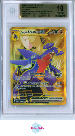 CYNTHIA'S GARCHOMP EX HR 2025 POKEMON TCG SC&VI DESTINED RIVALS GER 241 BGS 10.0 - Image 1