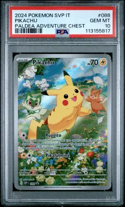 Pokemon PSA 10 Pikachu #088 SVP IT Paldea Adventure Chest Promo 2024 Italiano - Image 2