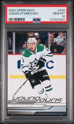 2024 Upper Deck Series 1 #244 Young Guns Logan Stankoven PSA 10 Rookie Card - Image 1
