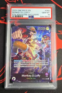 2024 One Piece PSA Magazine Exclusive Monkey D Luffy #060 PSA 10 GEM MINT 🔥 - Image 1