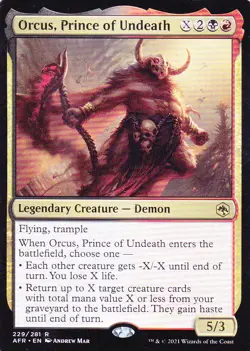 ADVENTURES IN THE FORGOTTEN REALMS..ORCUS, PRINCE OF UNDEATH..RARE..MTG..NRMT NP - Image 1