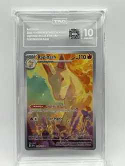 2025 POKEMON DESTINED RIVALS ILLUSTRATION RARE #189 RAPIDASH TAG 10 GEM MINT - Image 1