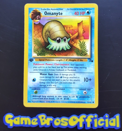 Omanyte - 52/62 - Fossil 1st Edition Common Pokemon TCG 1999 - Excellent - Image 1
