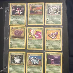 Pokemon TCG Base Set Four Pages of First Edition Pokemon Cards NM Condition - Image 1