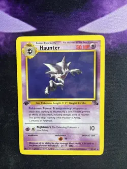 Pokemon Card Haunter 21/62 Fossil Set Non Holo Rare 1st Edition - Image 1